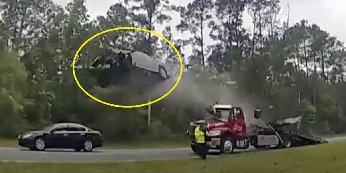 [Video] 21enne sopravvive a spaventoso incidente dopo che la sua auto ha preso il volo