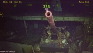 Wreckage of USS Hornet discovered 17,500 feet underwater in the Pacific, revealing vital details of this WWII aircraft carrier’s final battle.